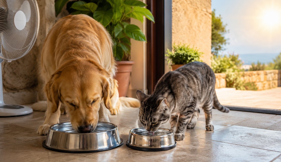 chiens et chats pendant la canicule